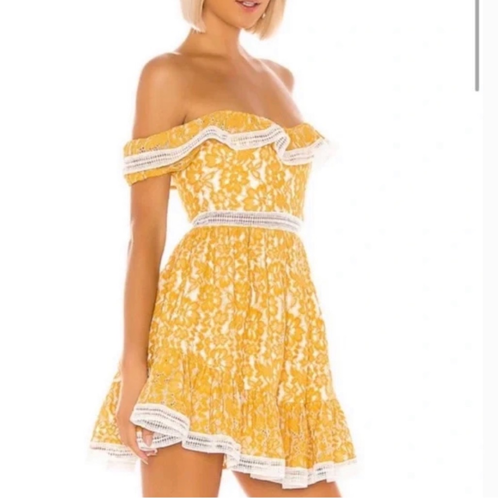 Nbd Yellow Lace Dress